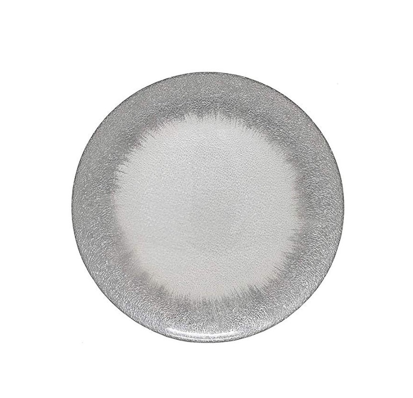 Silver Crown charger plate